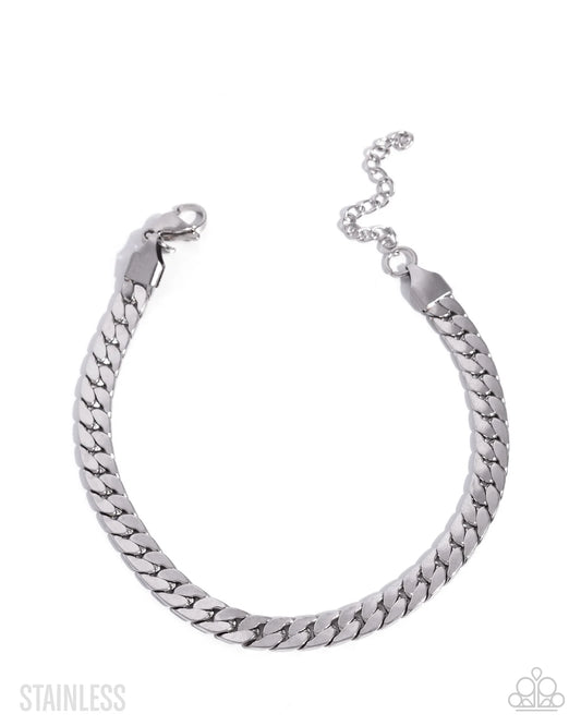 Weekend Wait - Silver Stainless Steel Urban Bracelet Paparazzi  2025 Convention Exclusive B2332