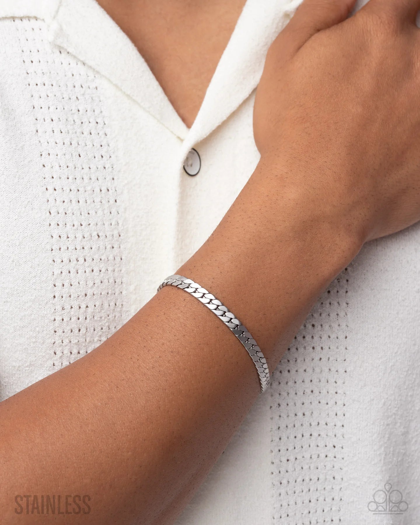Weekend Wait - Silver Stainless Steel Urban Bracelet Paparazzi 2025 Convention Exclusive B2332