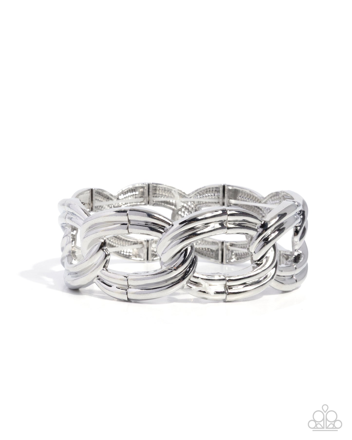 Paparazzi Weathered Workday - Silver Stretch Bracelet B0728