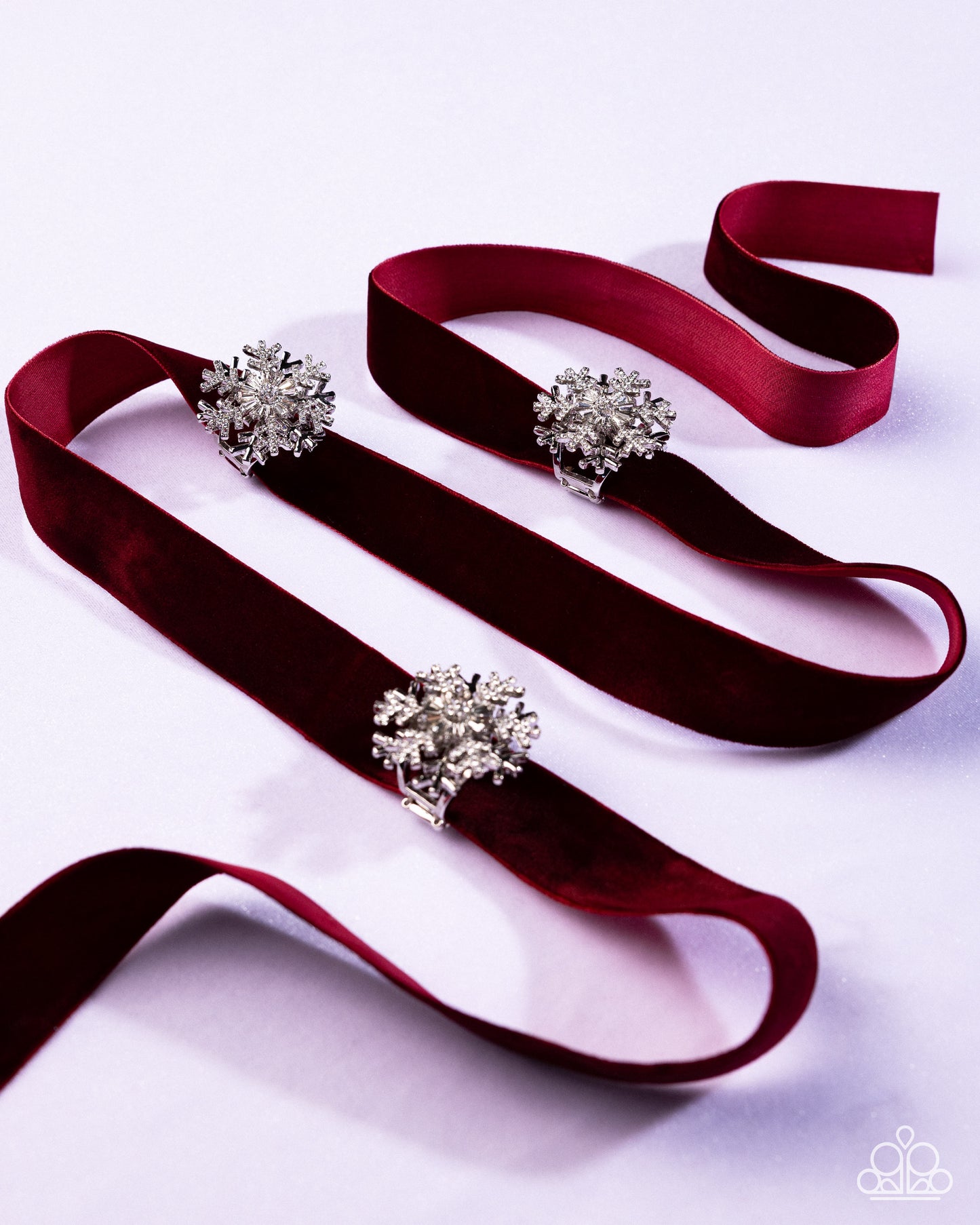 Paparazzi Snowflake Sensation - White Rhinestone Silver Snowflake Ring R1286