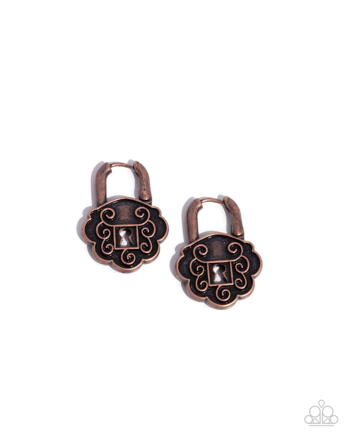 Paparazzi Puzzling Pavilion - Copper Lock Earring