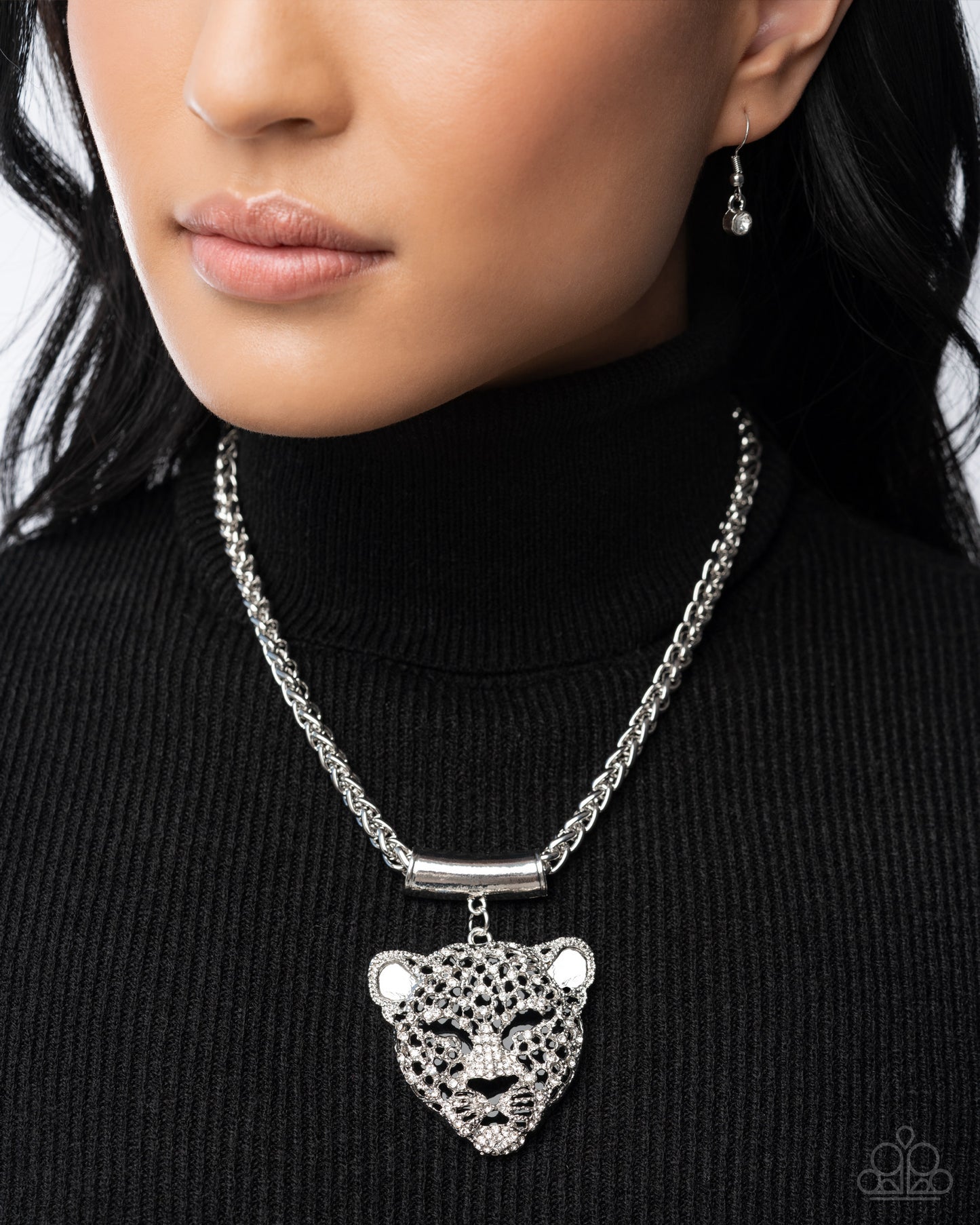 Leopard Luminescence - Black & Silver Leopard Necklace 2025 Convention Exclusive Paparazzi