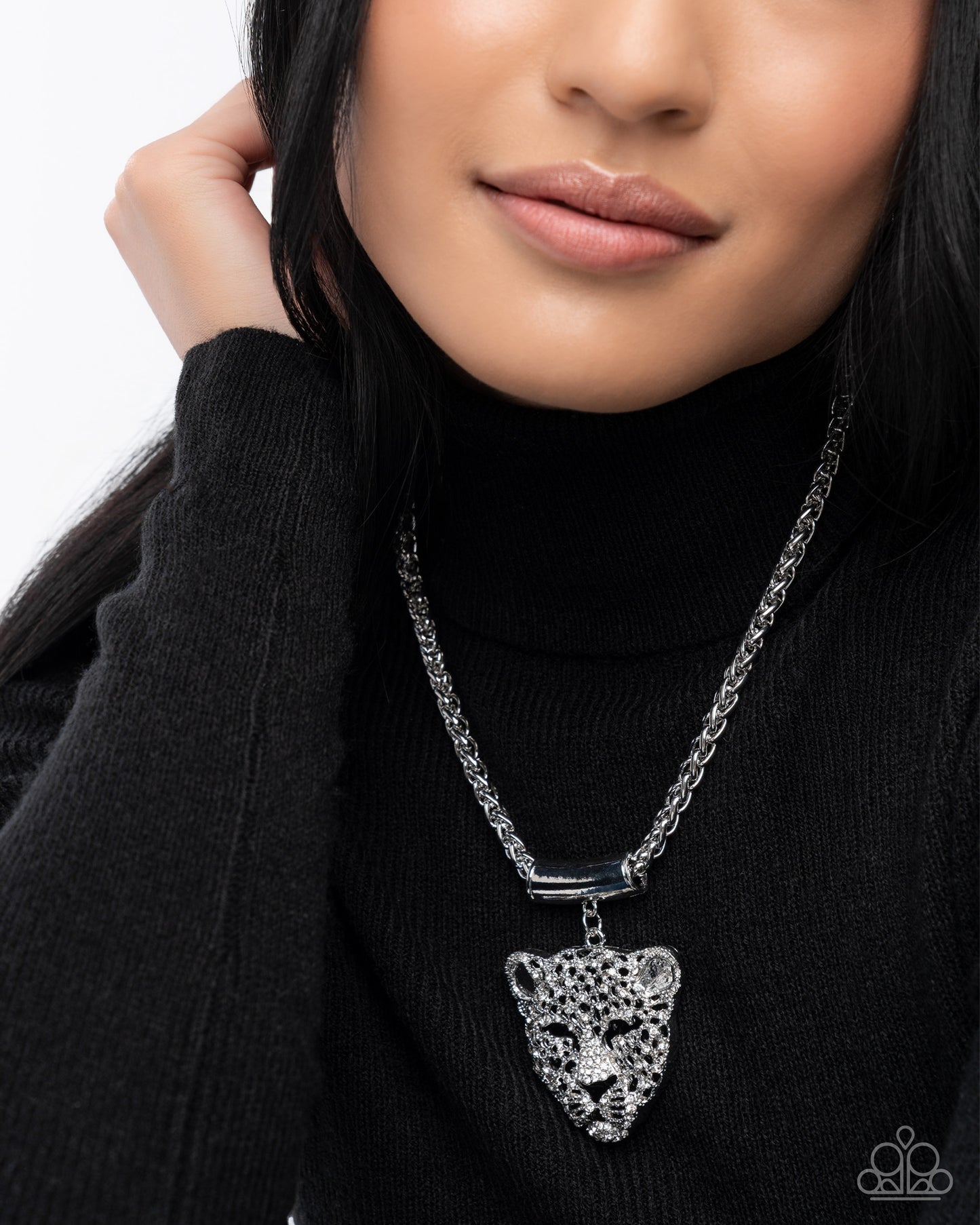 Leopard Luminescence - Black & Silver Leopard Necklace 2025 Convention Exclusive Paparazzi
