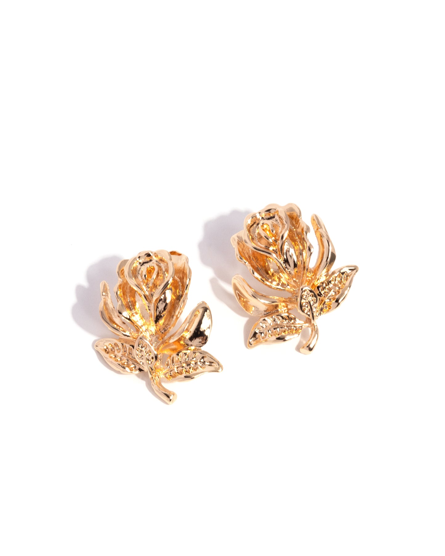 Paparazzi Rose Record - Gold Rose Flower Post Earring E3359
