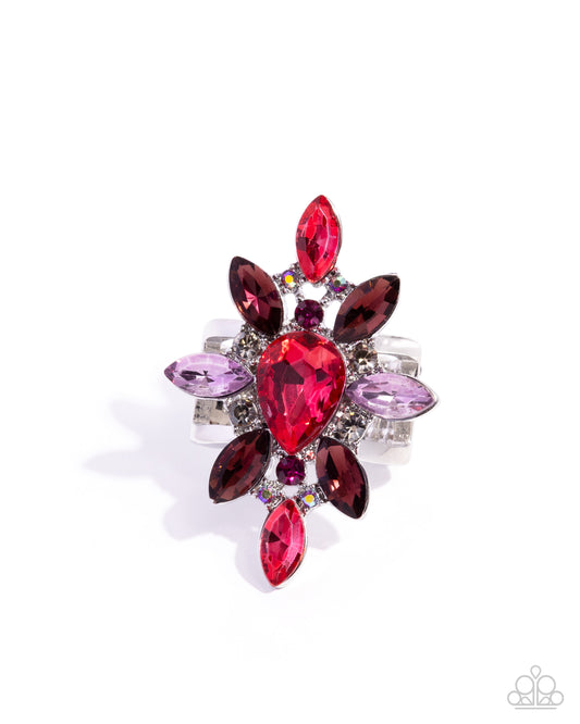 Explosive Element - Pink, Winterberry Gem Oversize Ring Paparazzi 2025 Convention Exclusive R1142