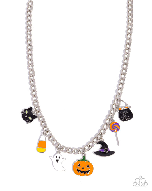 Haunting Hallmark - Multi Charm Halloween Necklace: Haunting Haute, Bracelet: Haunting Night Paparazzi N3636