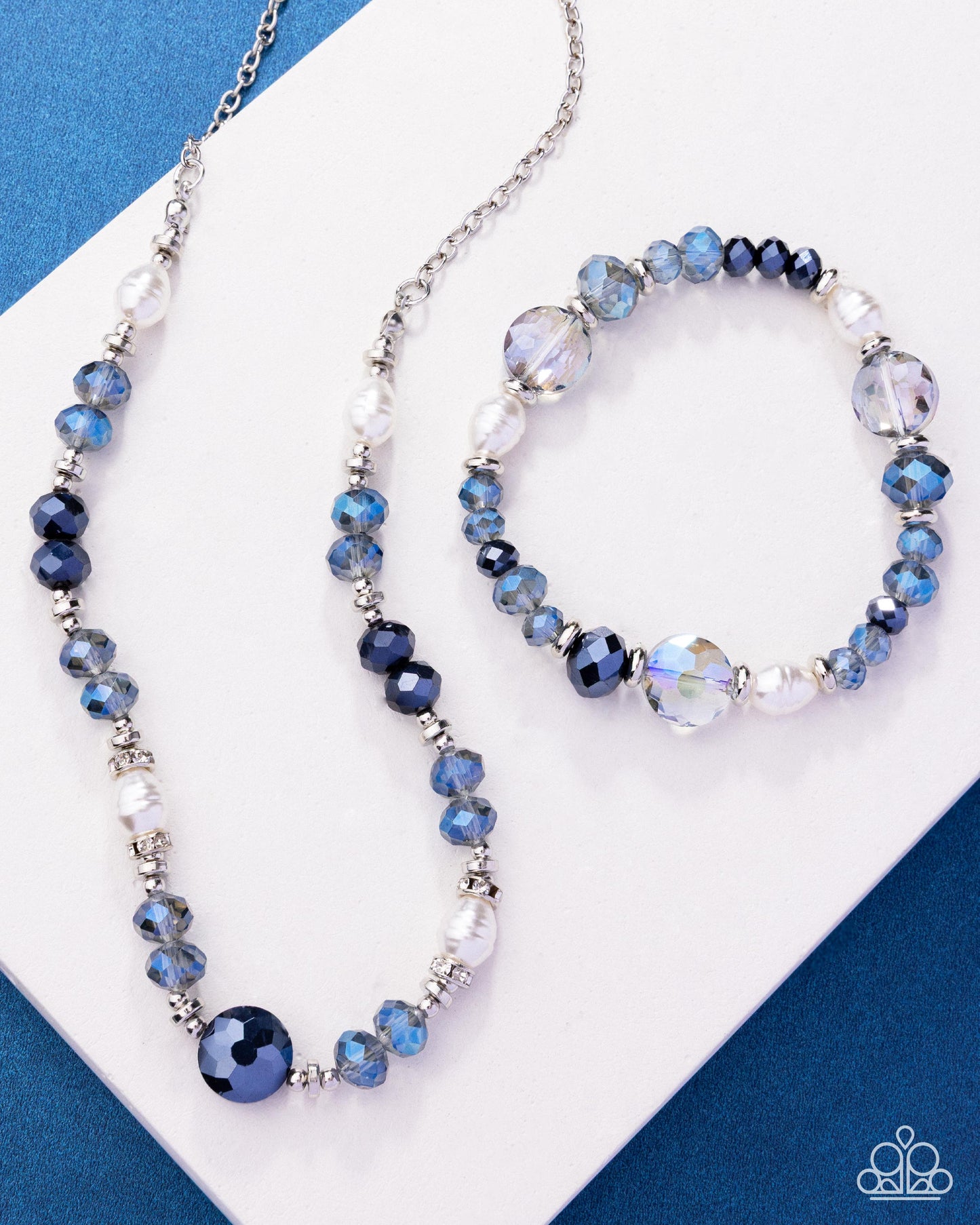 Paparazzi Allegro Assumption - Blue Necklace & Bracelet Set