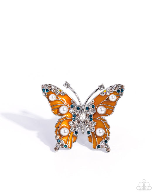Paparazzi Fluttering Formal - Orange Butterfly Ring