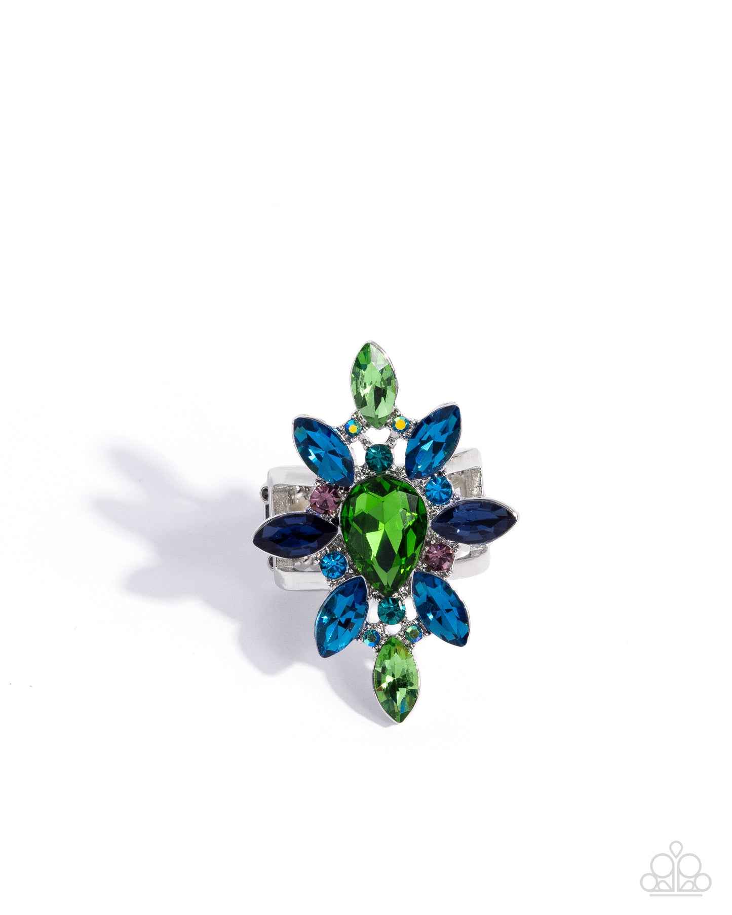 Paparazzi Explosive Element - Green & Blue Gem Statement Ring R1270