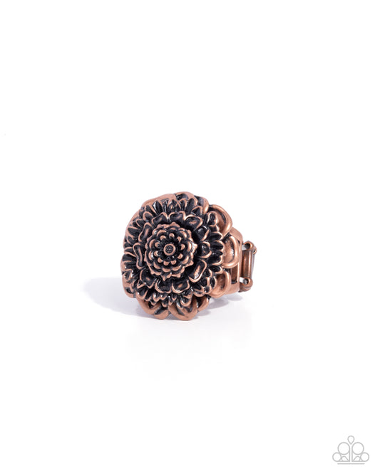 Paparazzi Limitless Layers - Copper Layered Flower Ring R1308