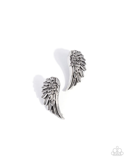 Paparazzi Articulate Angel - Silver Angle Wing Post Earring