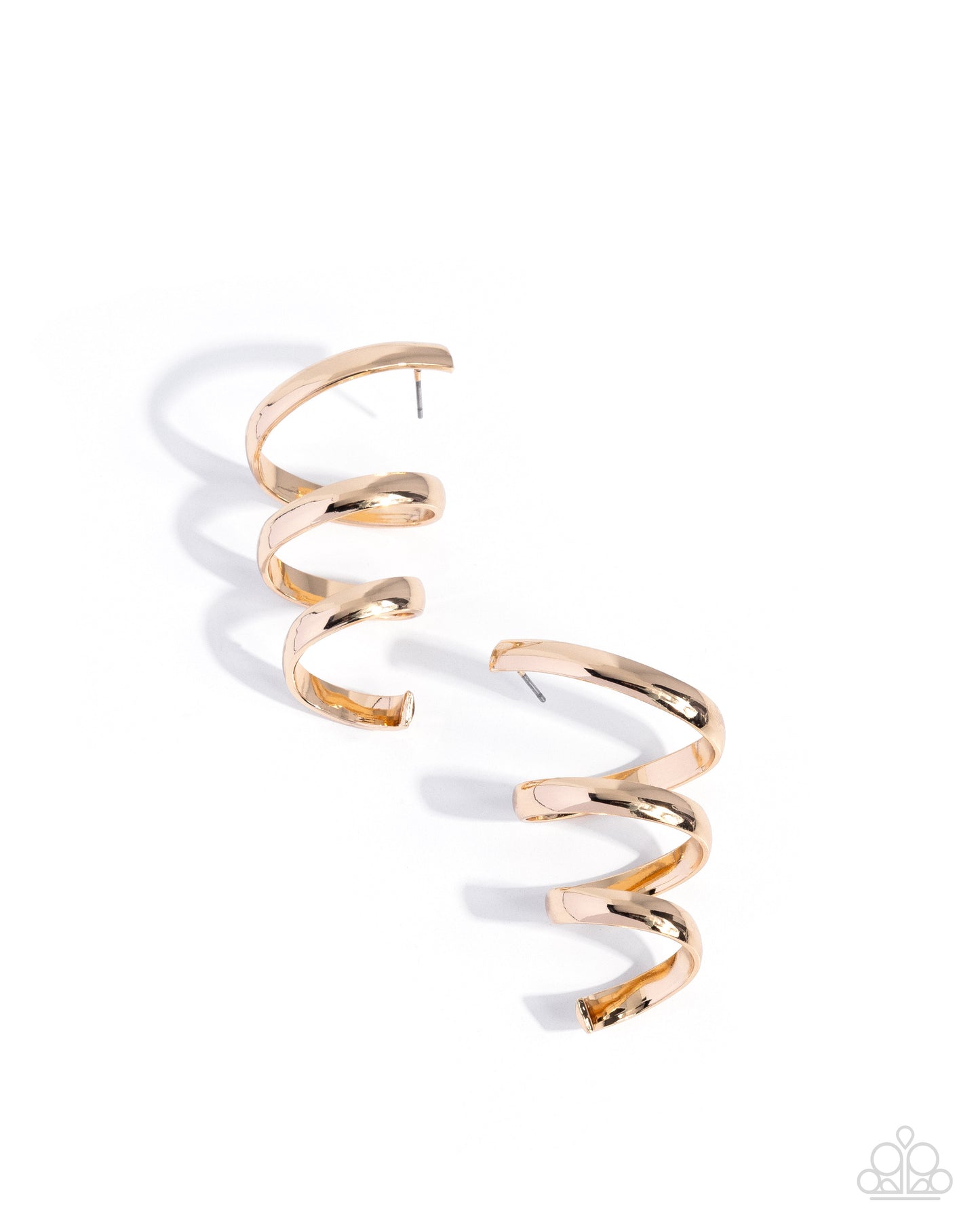 Paparazzi Tornado Warning - Gold Spiral Post Earring