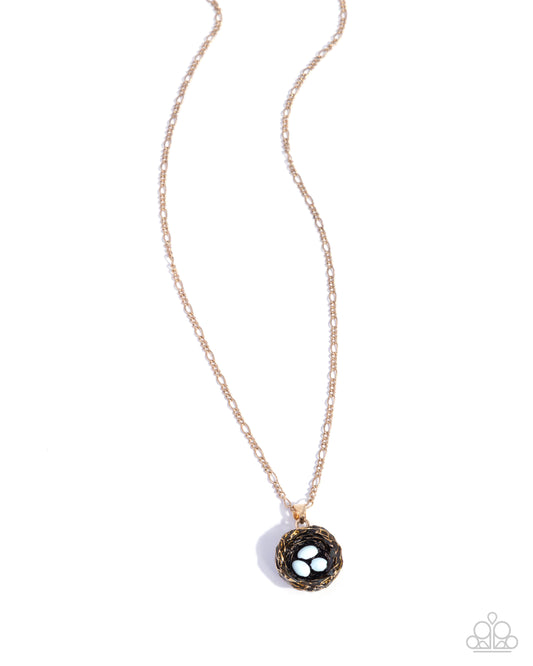 Paparazzi Building a Nest - Gold Nest Necklace N4053