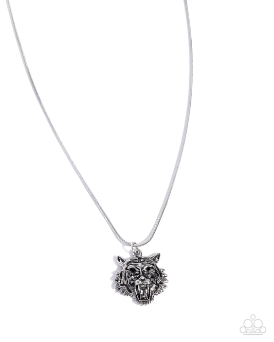 Paparazzi Timeless Tiger - Silver Tiger Urban Pendant Necklace N4065