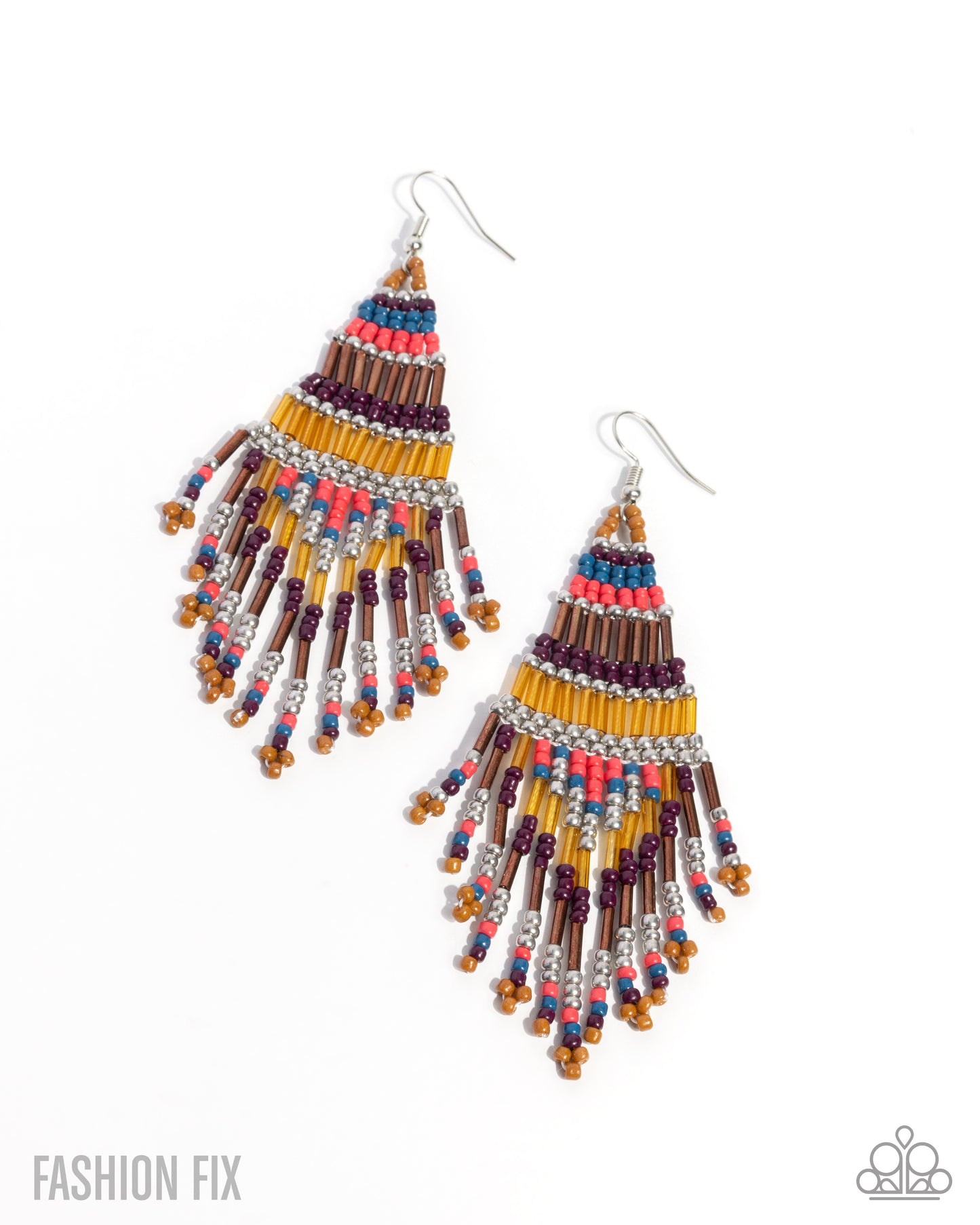 Take Hold of My Dreams - Multicolored Copper, Silver, Peach, Pink Brown Seed Bead Earring Sunset Sightings Fashion Fix October 2025 Paparazzi