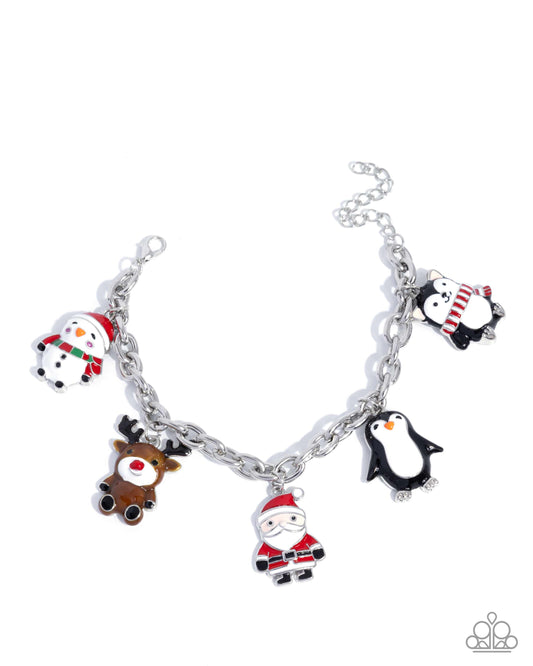 Paparazzi Arctic Arrangement - Multicolored Christmas Charm Style Bracelet