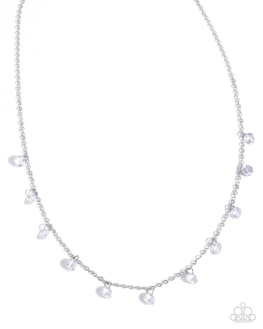Paparazzi Completely Courted - White Gem Necklace, Earring & Bracelet Bridal Set