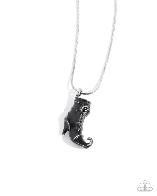 Paparazzi Witchs Fitting - Black Witches Boot Halloween Necklace N0102