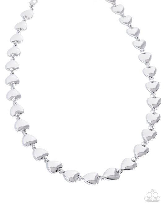Paparazzi Already Gone - Silver Metal Heart Necklace N3757