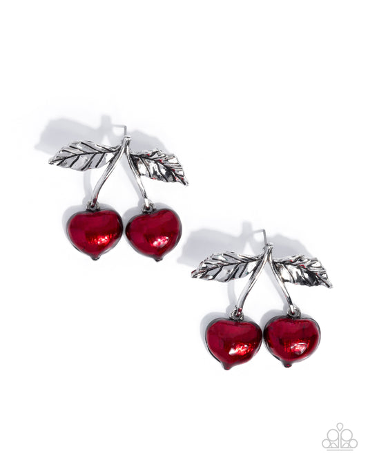 Paparazzi Confident Cherries - Red Cherries Earring