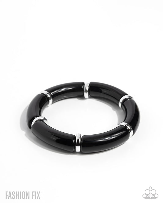 Paparazzi Wondrous Winter - Black & Silver Stretch Bracelet Sunset Sightings Fashion Fix December 2025 B2538