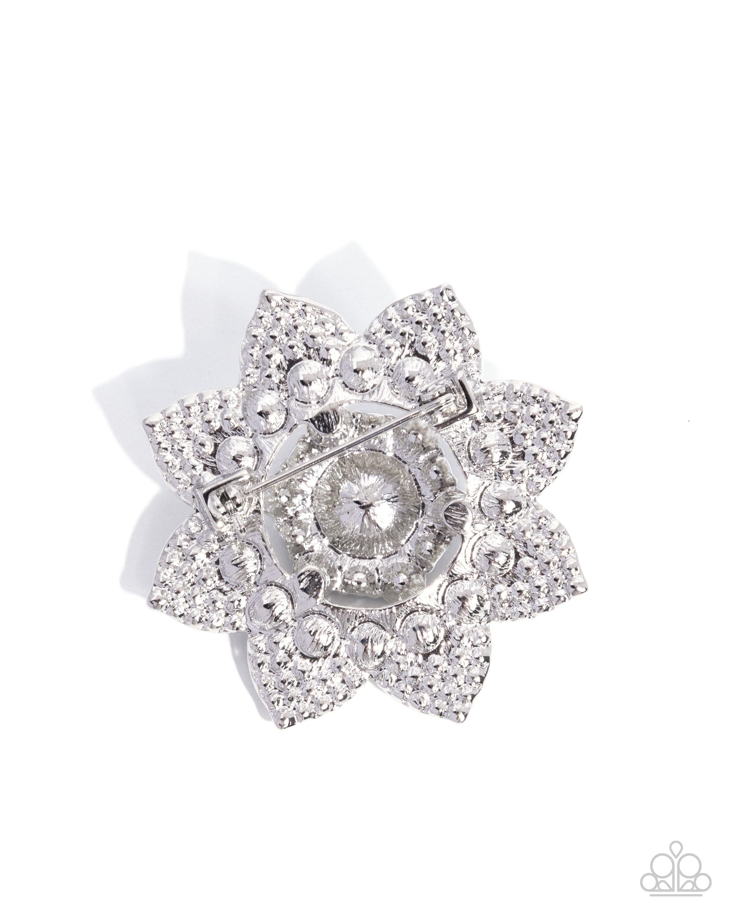 Paparazzi Pampered Polish - Blue Sapphire Gem Pearl Bead Flower Lapel Pin Brooch BR035