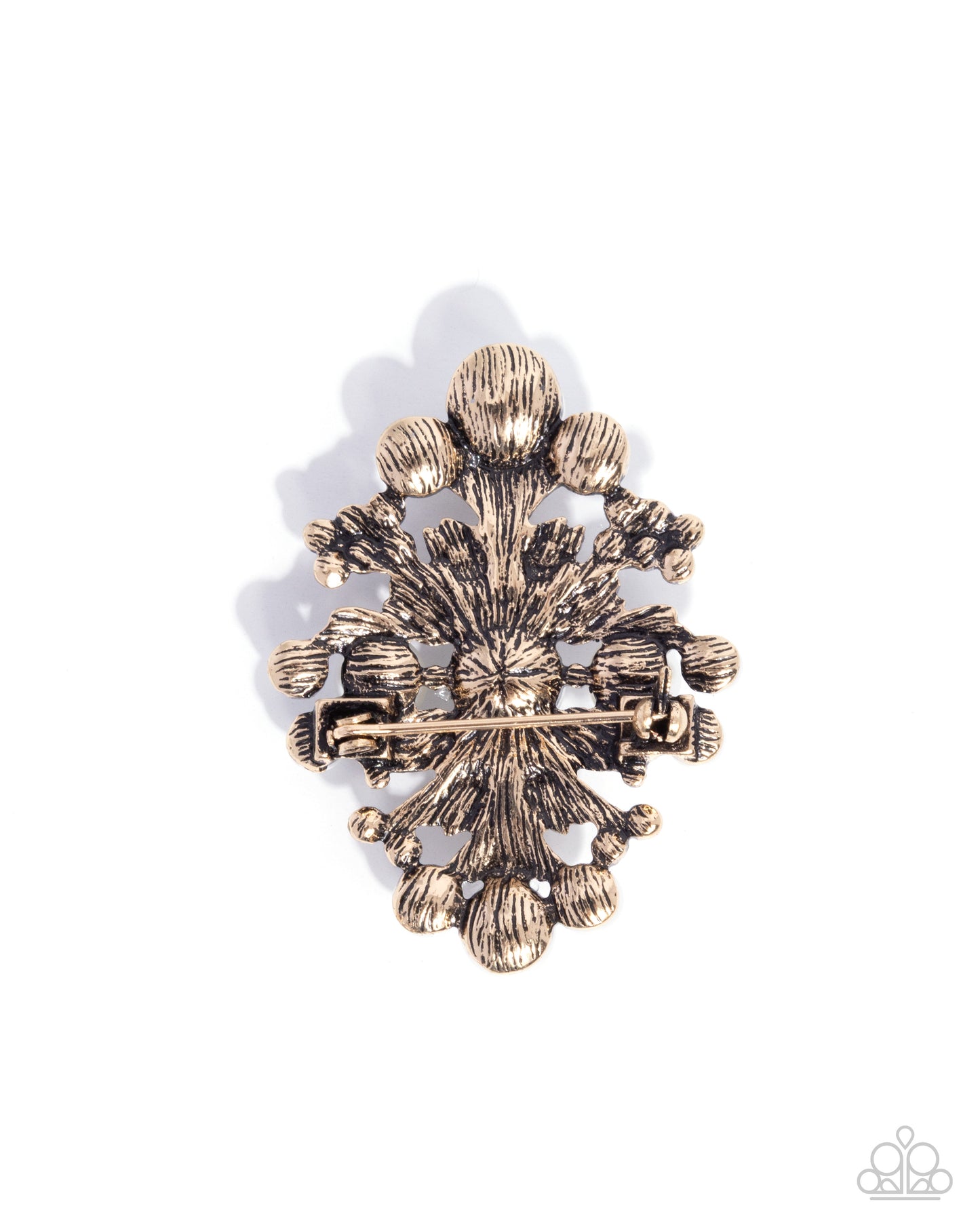 Paparazzi Peaceful Polish - Gold & White Pearl Lapel Pin Brooch BR033