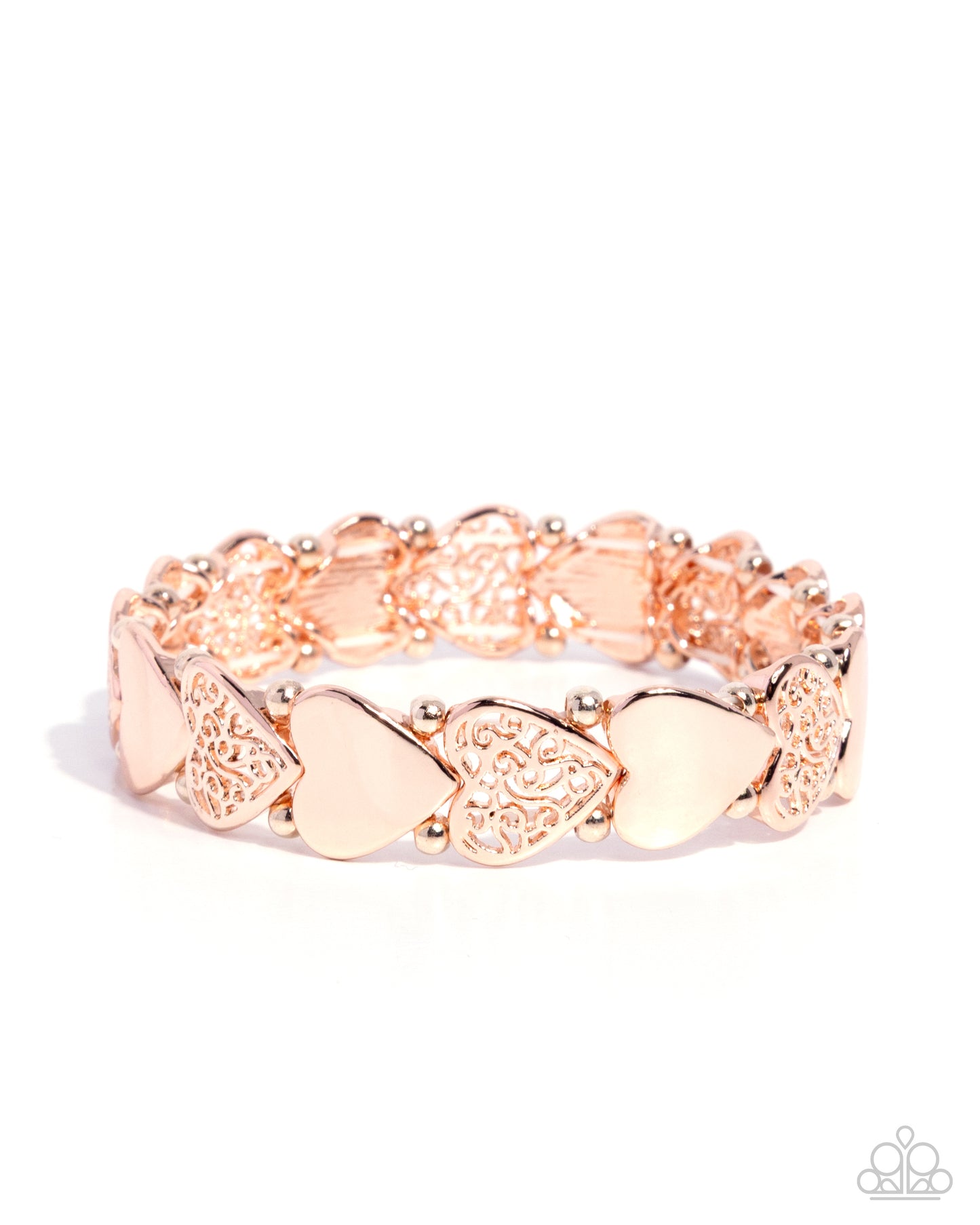 Paparazzi Handcrafted Heartthrob - Rose Gold Heart Stretch Bracelet B2598