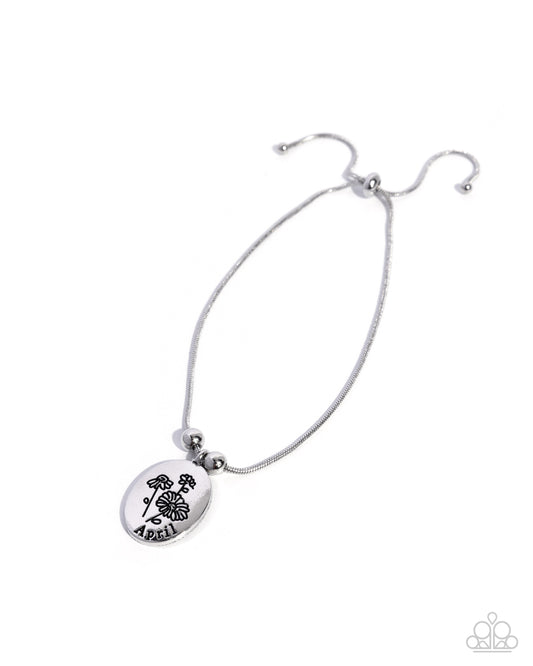 Paparazzi Personalized Bouquet - April - Silver Birth Month Bracelet B2694