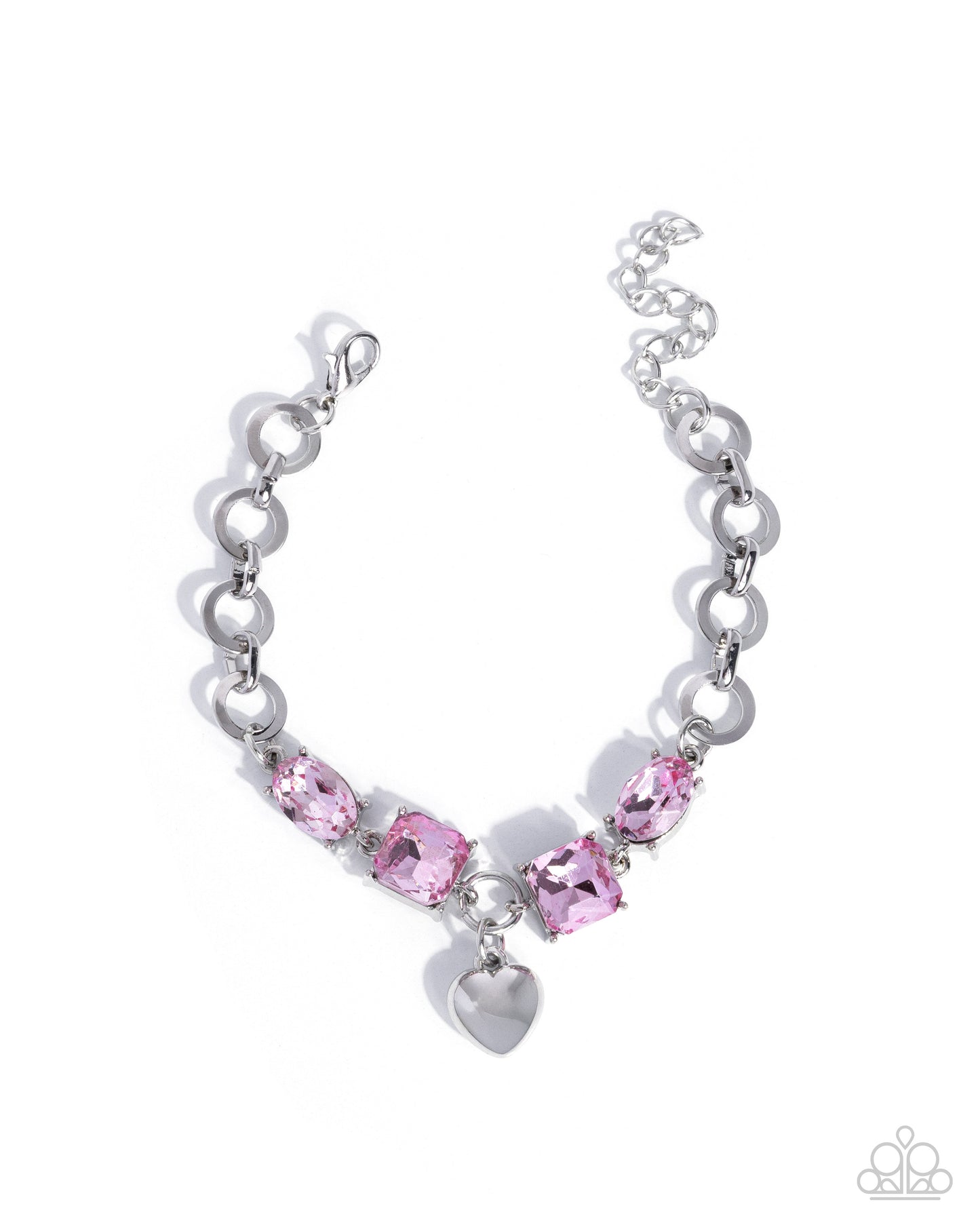 Paparazzi Romantic Rescue - Pink Gem Silver Bracelet B2436