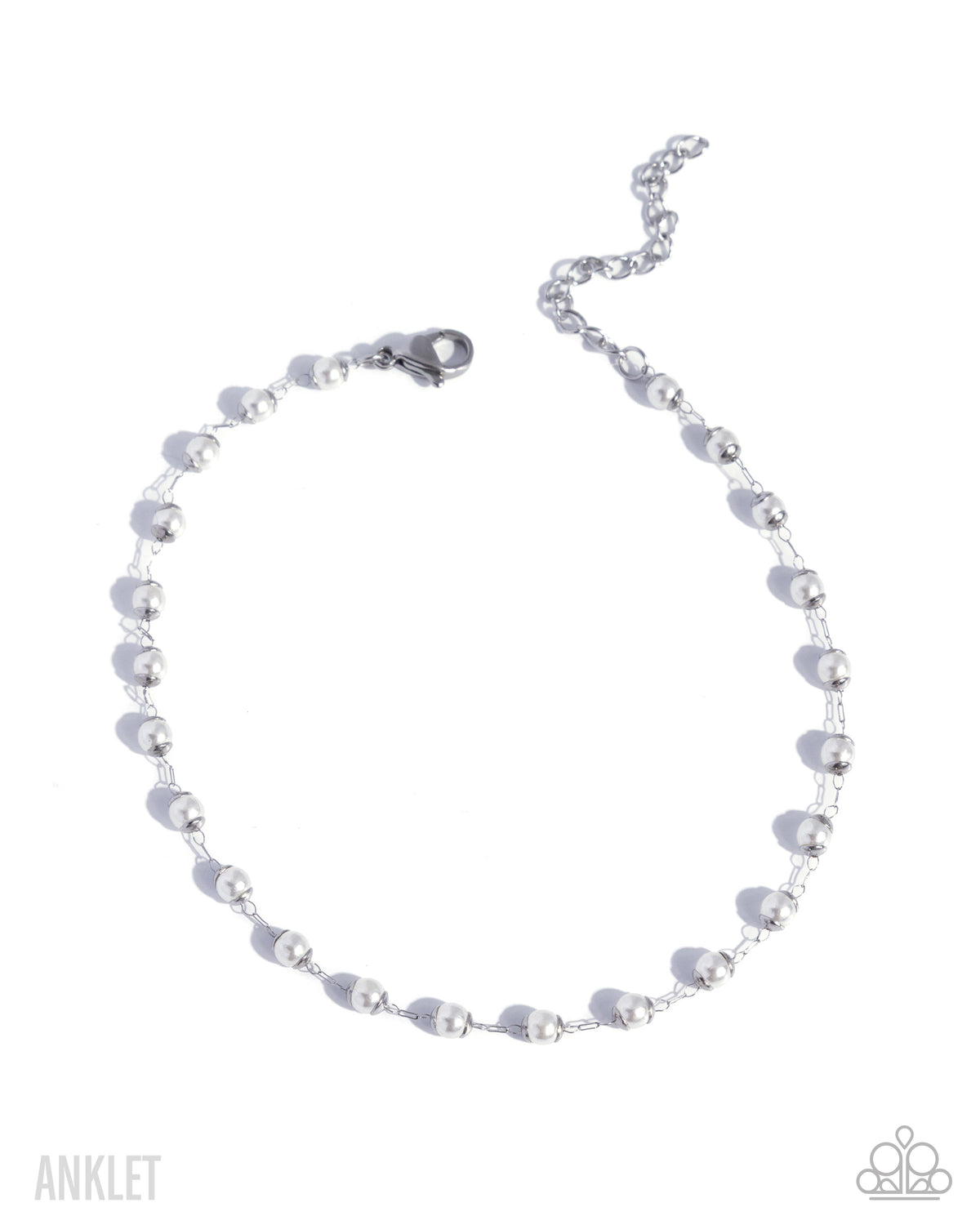 Paparazzi Pampered Potential - White Pearl Stainless Steel Anklet B2777