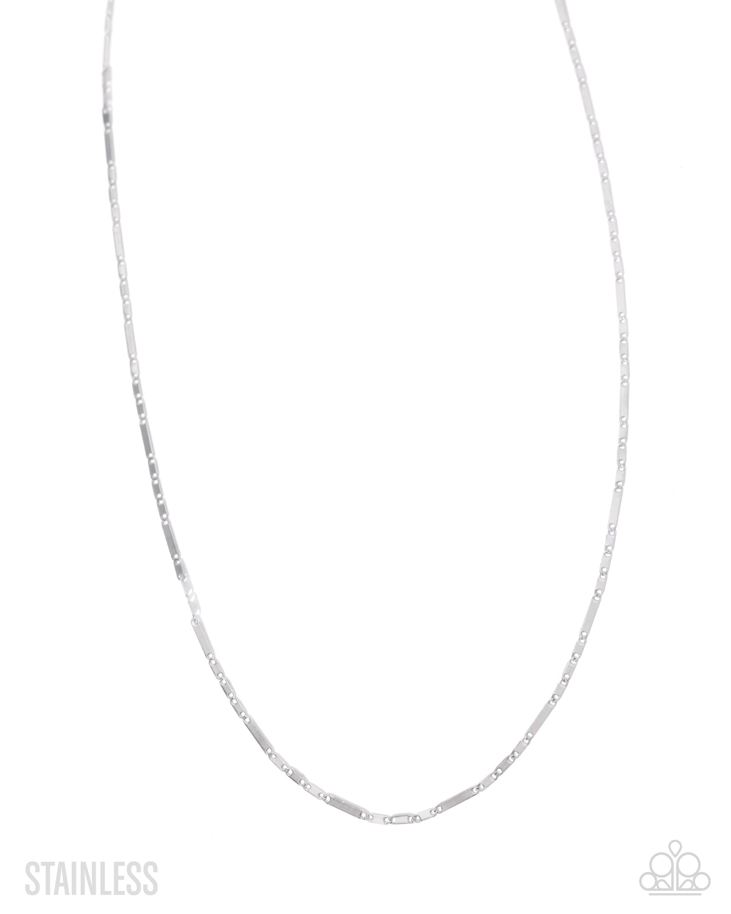Paparazzi Smokeshow Sheen - Silver Stainless Steel Chain Urban Necklace N3865