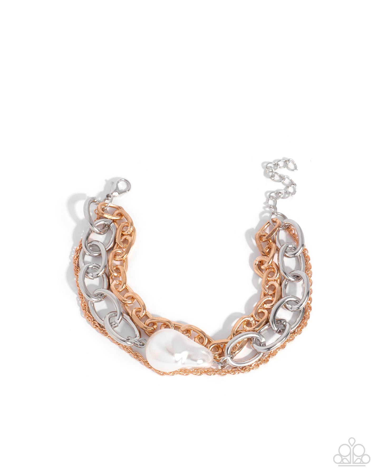 Paparazzi Musings Myriad - Multi Gold & Silver Baroque Pearl Bracelet B2131