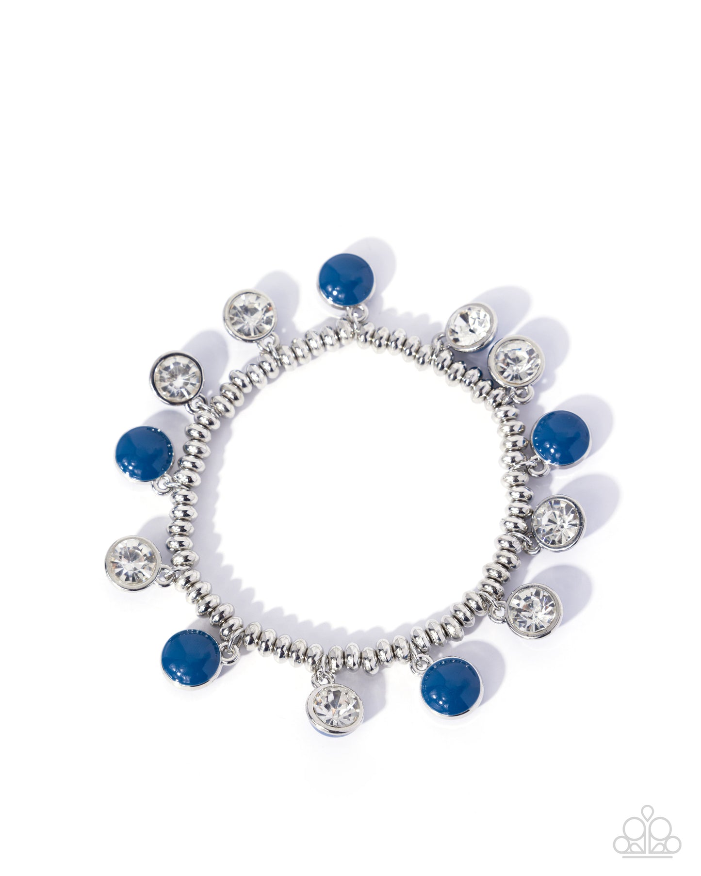 Paparazzi Bubbly Busybody - Blue Lyons Painted Pendants & White Gem Charm Style Bracelet