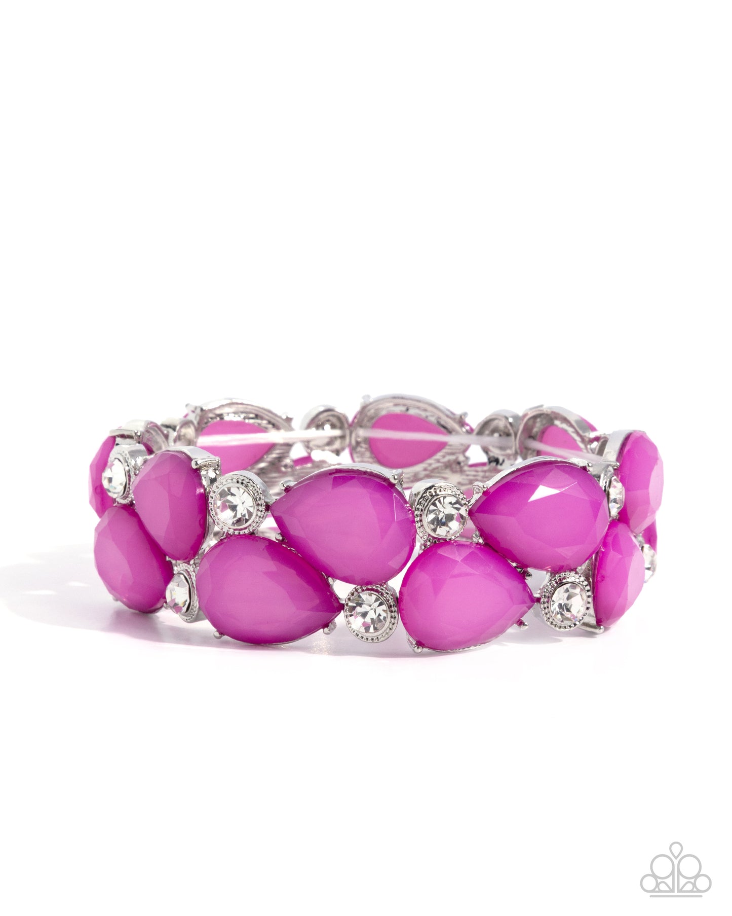 Paparazzi Spirited Sashay - Purple - Light Purple & White Gem Stretch Bracelet B2677