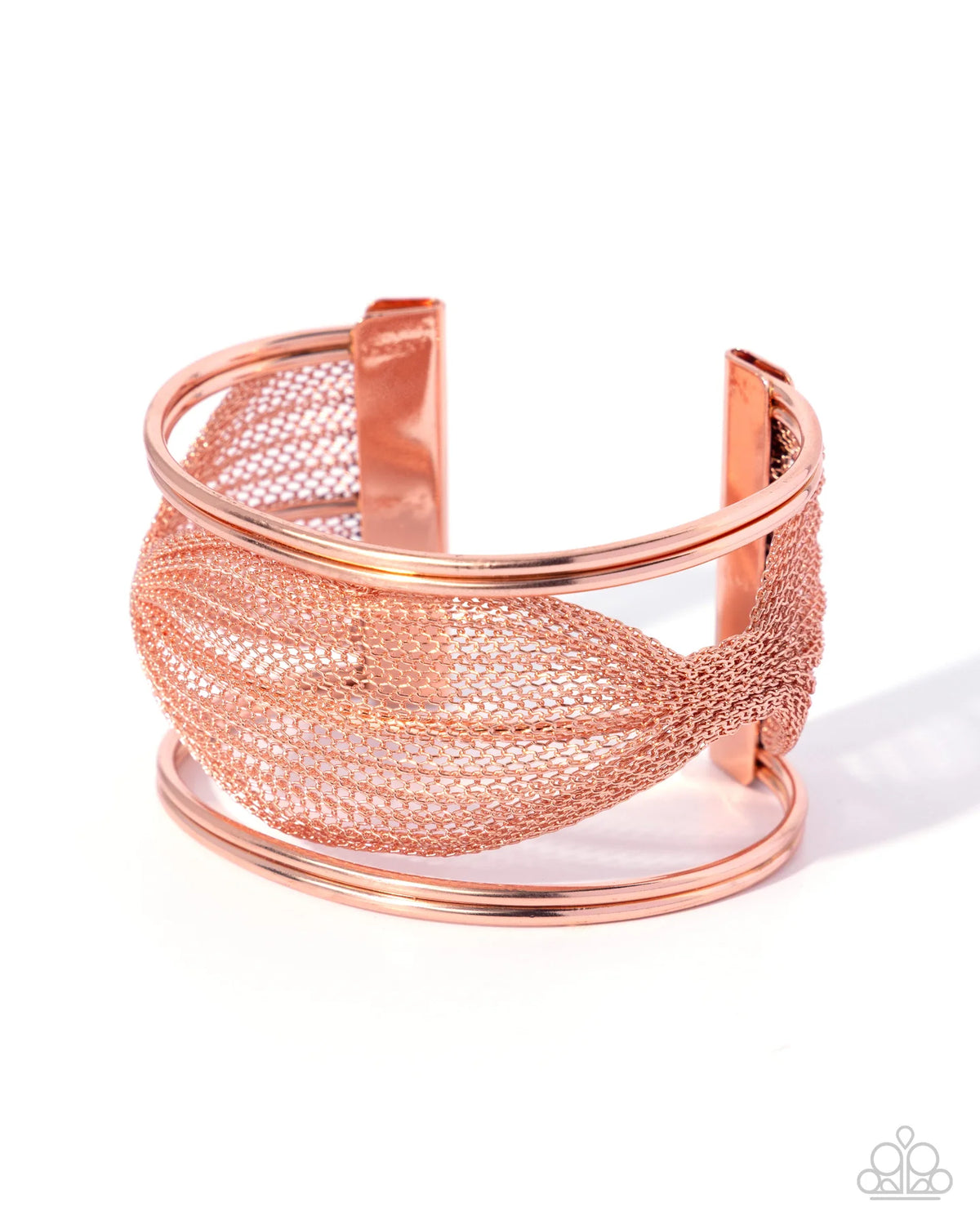 Paparazzi Maven Maverick - Copper - Shiny Copper Mesh Chain Cuff Bracelet B2336