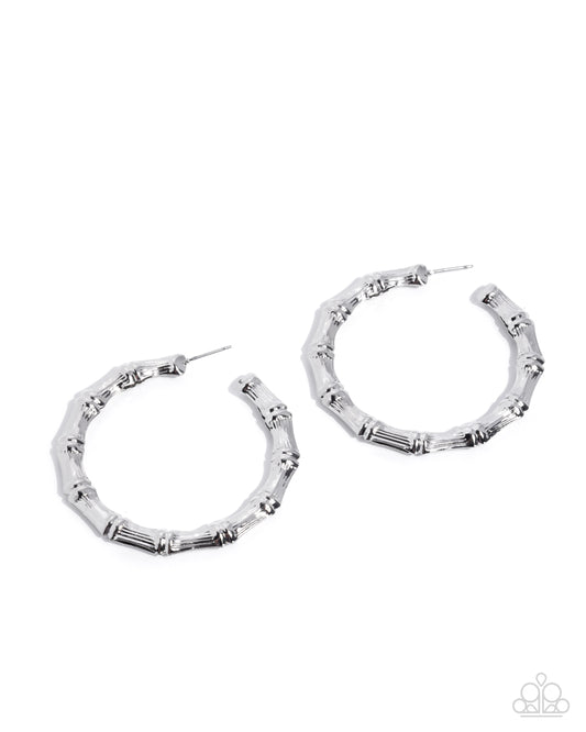 Paparazzi Custom Confidence - Silver 2 1/4 Inch Hoop Earring