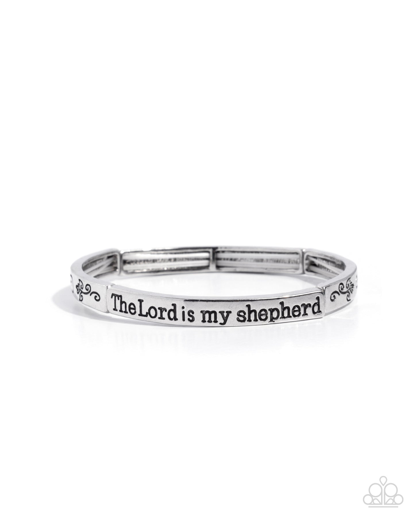 Paparazzi Secure Shepherd - Silver Inspirational " The Lord is my shepherd" Stretch Bracelet B2626
