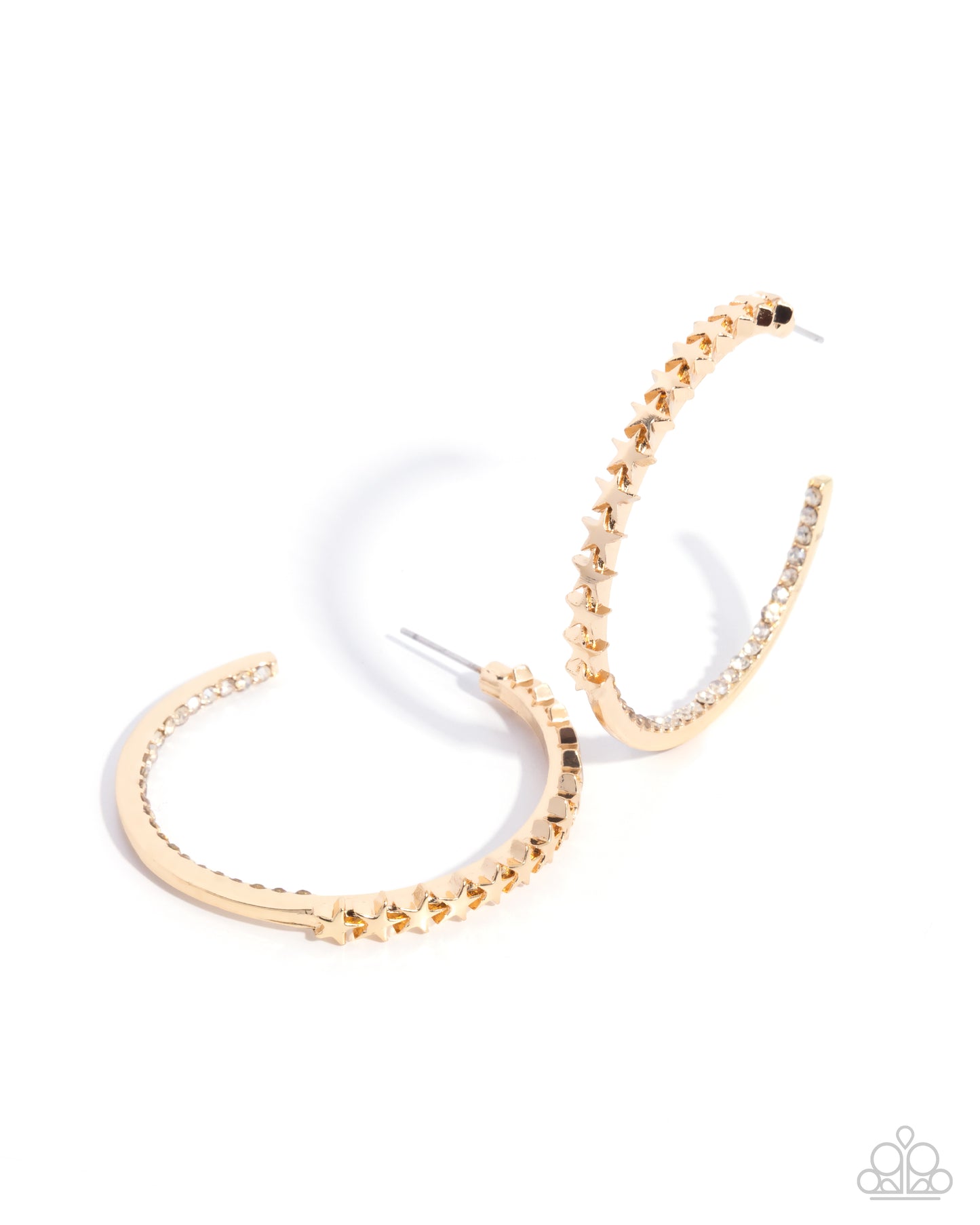 Paparazzi Patriotic Passage - Gold 1 3/4 Inch Hoop Earring E3484
