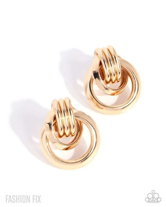 Paparazzi Established Enchantment - Gold Post Earring July 2026 Glimpses Of Malibu Fashion Fix