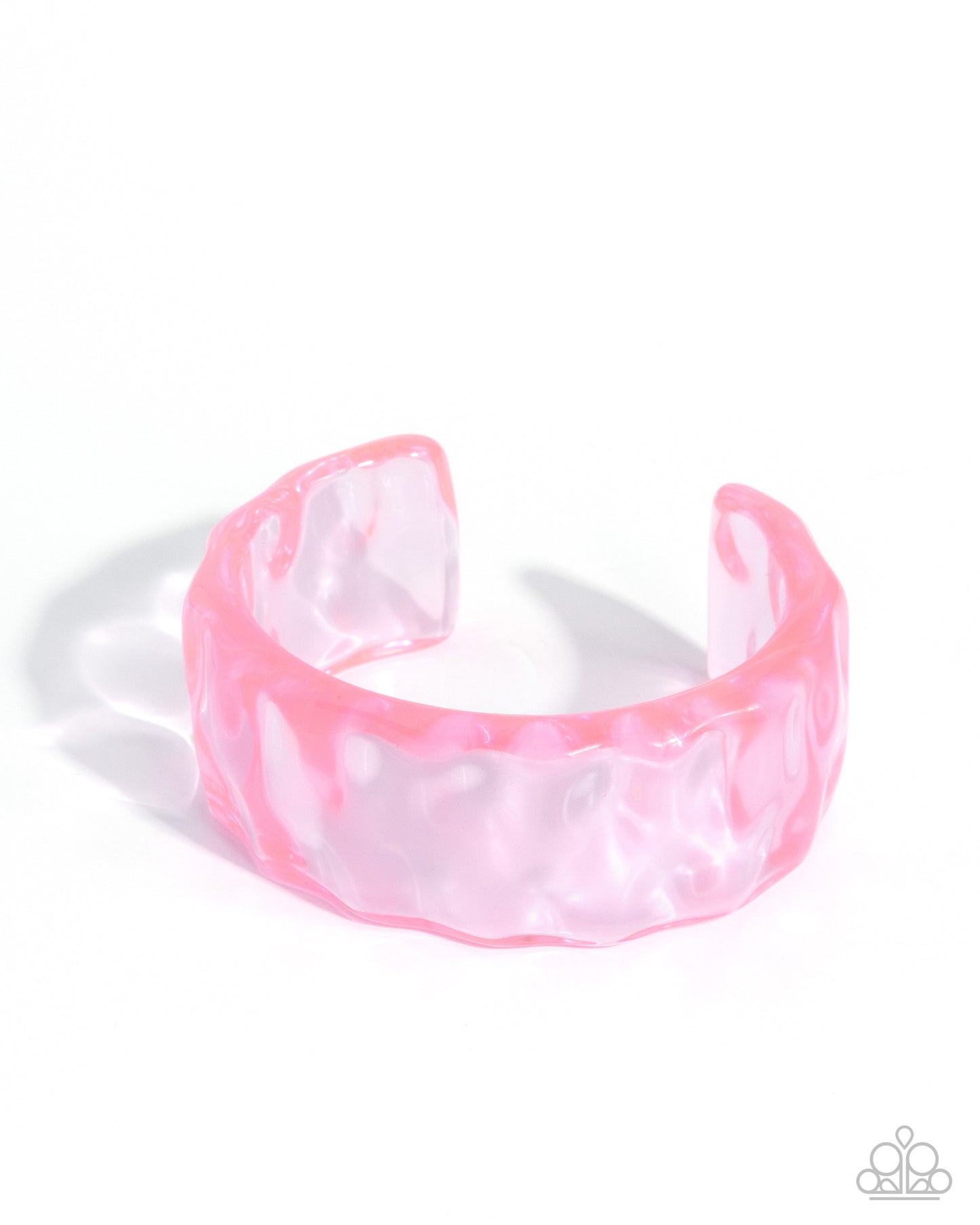 Paparazzi Adorable Andante - Pink Hammered Motif Acrylic Cuff B2679