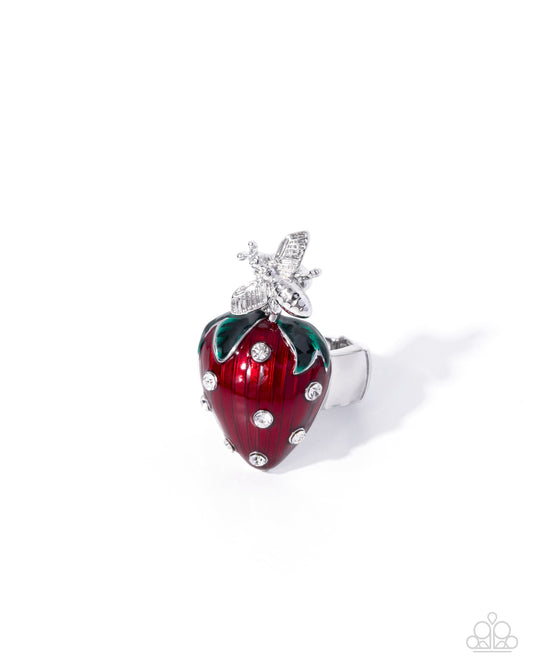 Paparazzi Springtime Show - Red Strawberry Ring