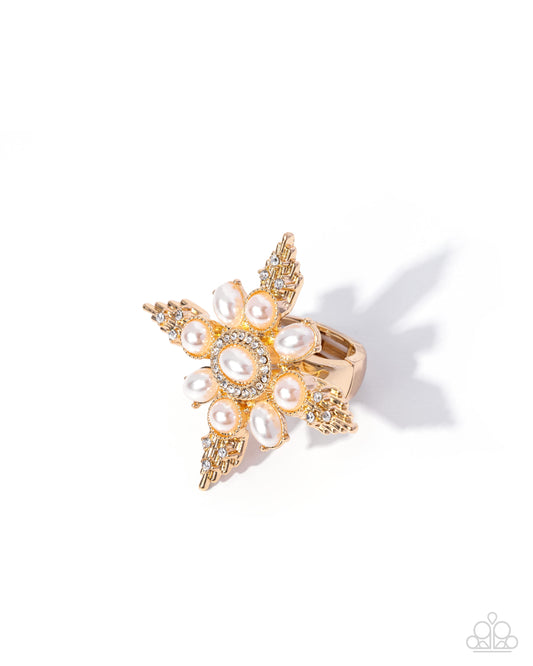 Paparazzi Opulent Obsession - Gold Cross Style Oversized Ring