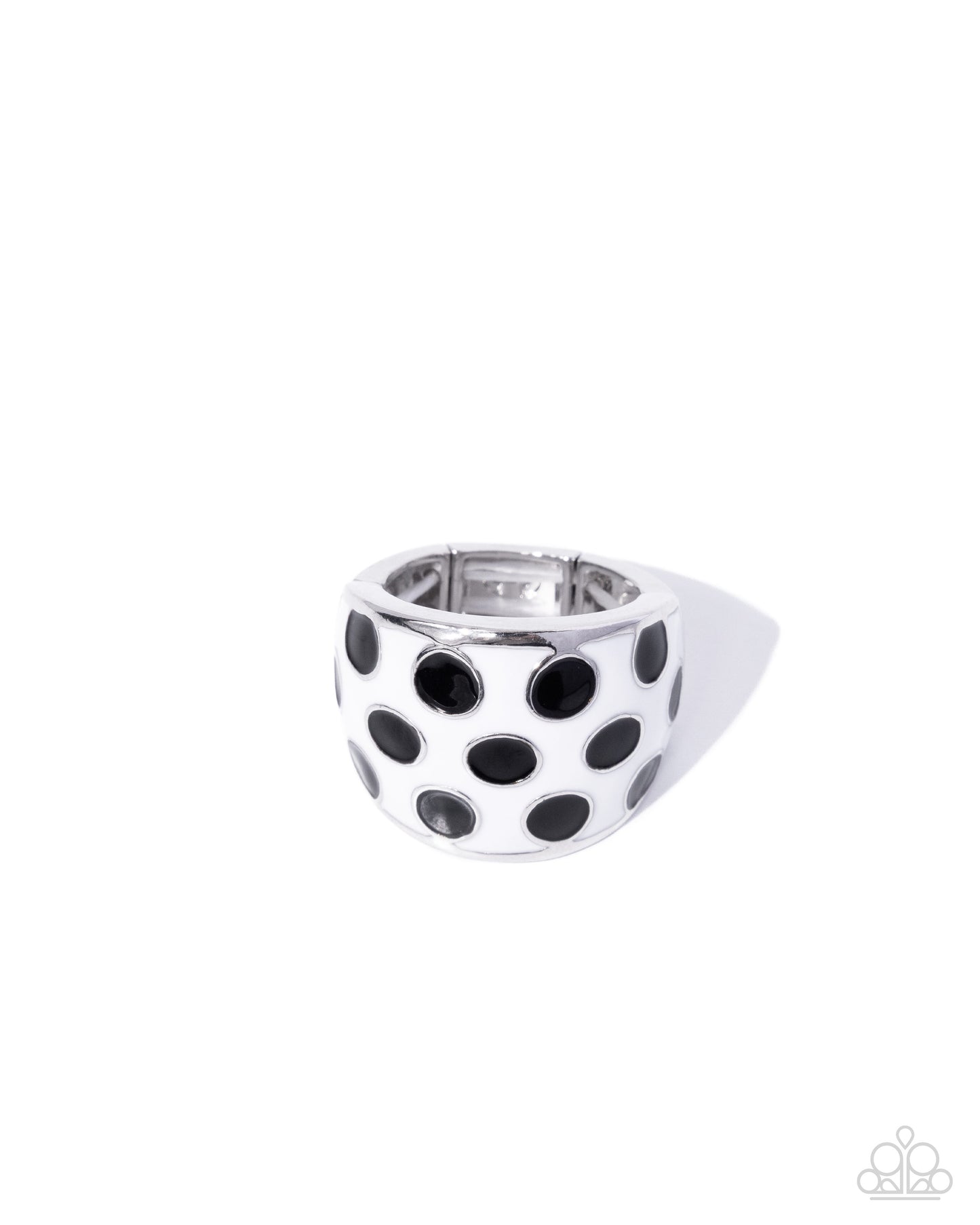 Paparazzi Spotted Secret - White & Black Spotted Silver Ring