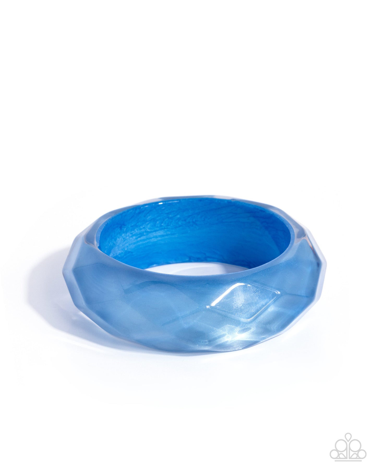 Paparazzi Clear Clairvoyance - Blue Marina Acrylic Faceted Bangle Bracelet B2653