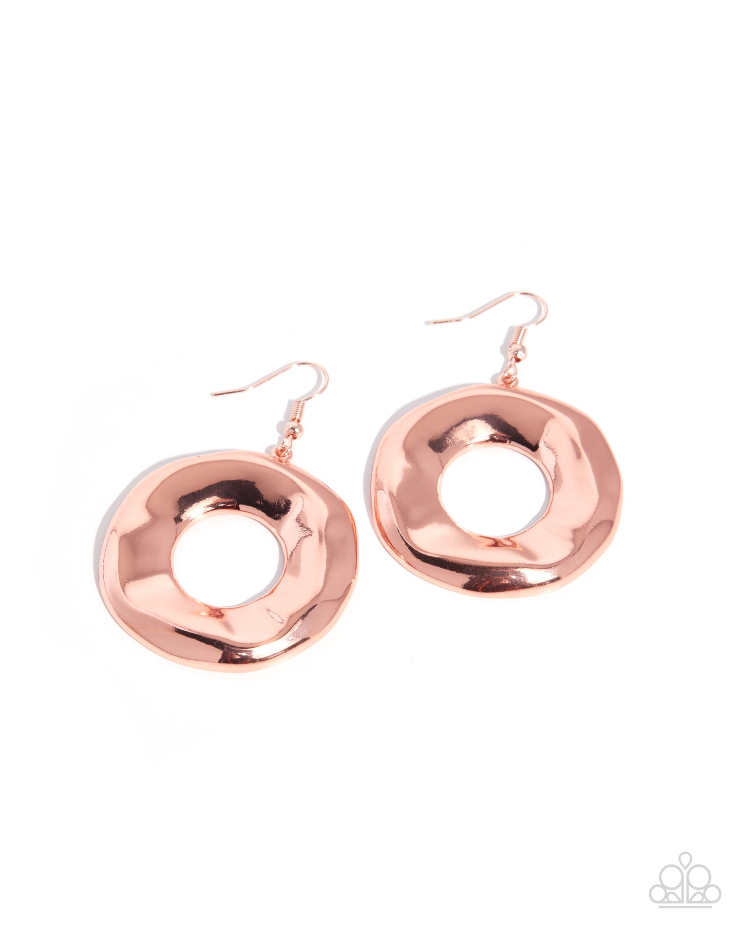 Paparazzi Prized Pact - Copper - Shiny Copper Hammered Finish Earring E0437