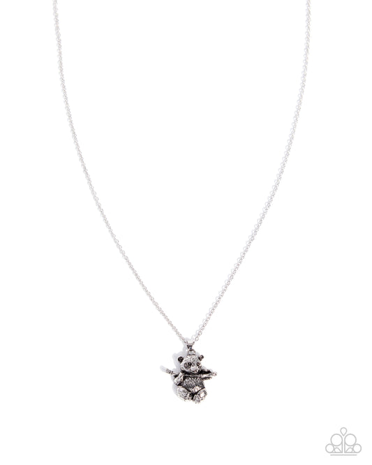 Paparazzi Pleasant Panda - Silver Panda Necklace