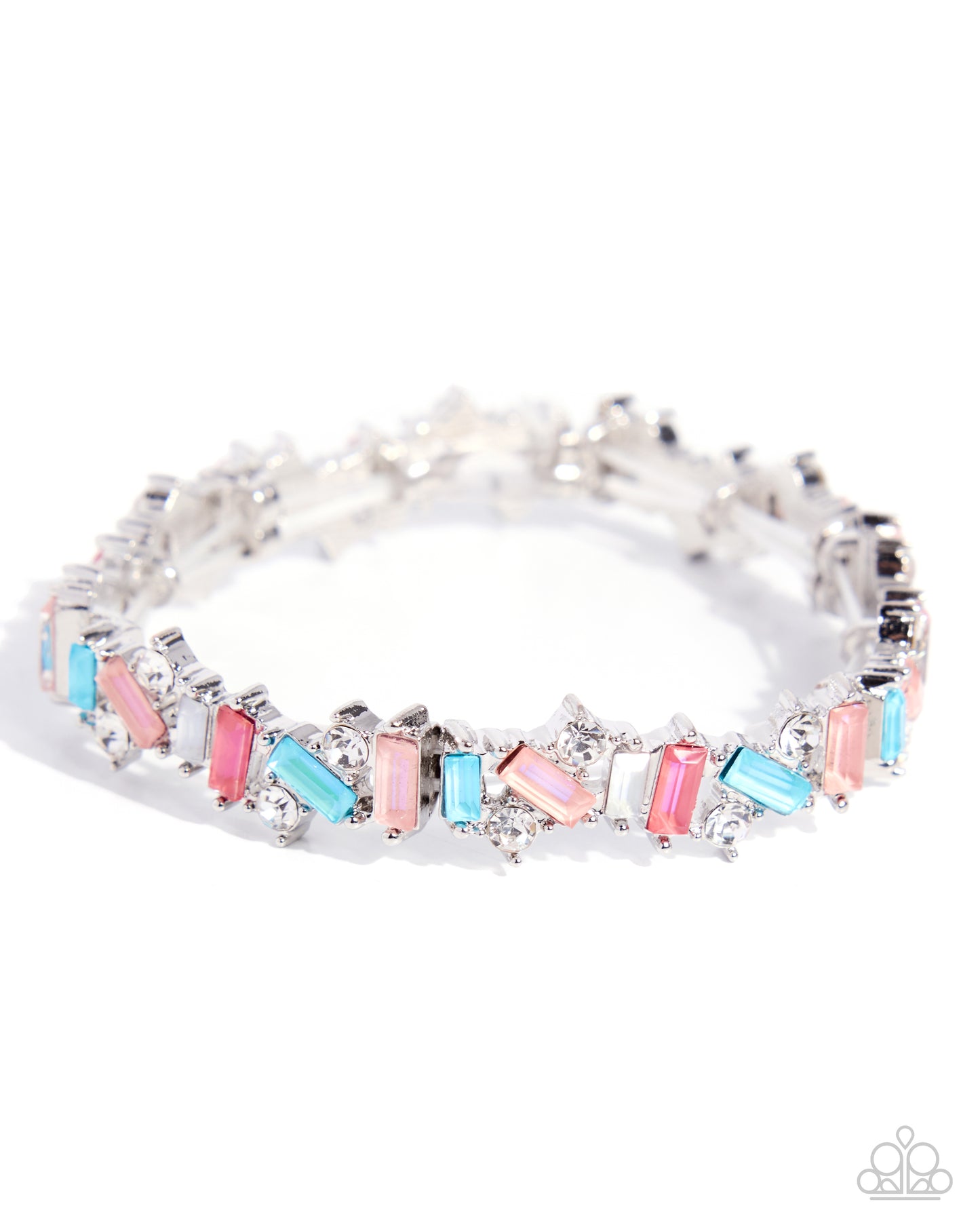 Paparazzi Scattered Shine - Orange Muskmelon, White & Blue Gem Stretch Bracelet