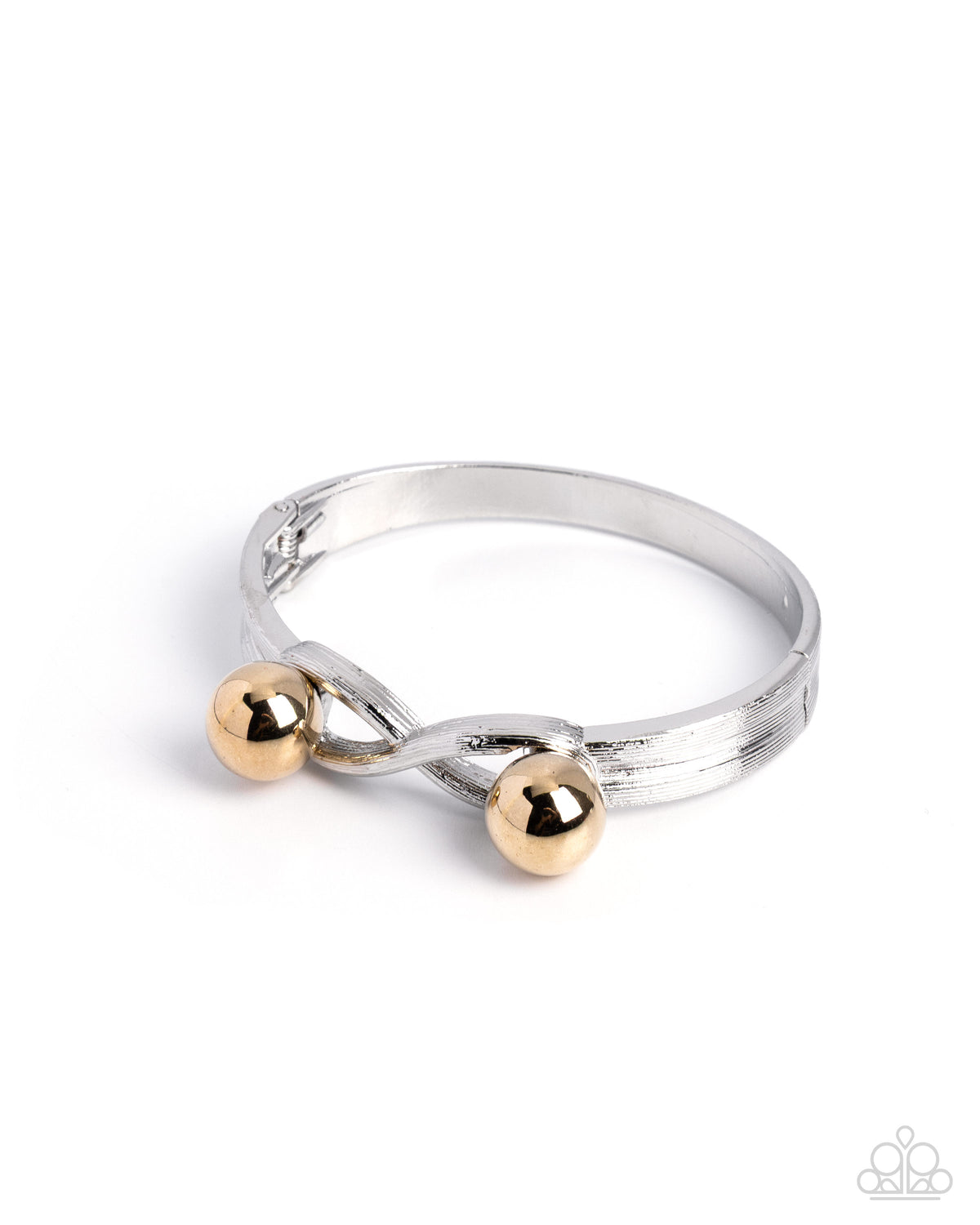Paparazzi Legendary Leader - Silver & Gold Hinged Bracelet