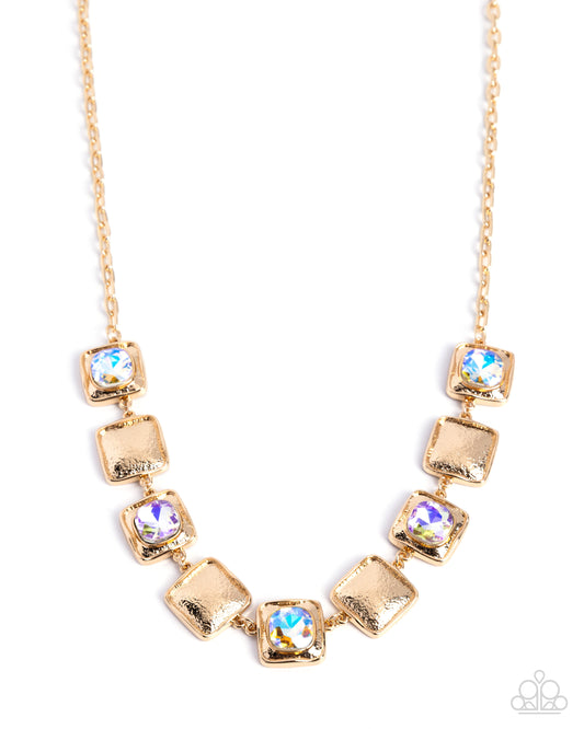 Paparazzi Cause of my Euphoria - Yellow UV Gem Gold Necklace